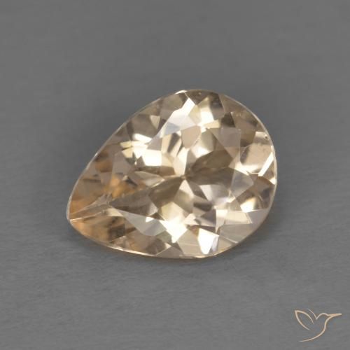 Morganite Dorato chiaro naturale da 0.85 ct, Forma a pera, VS