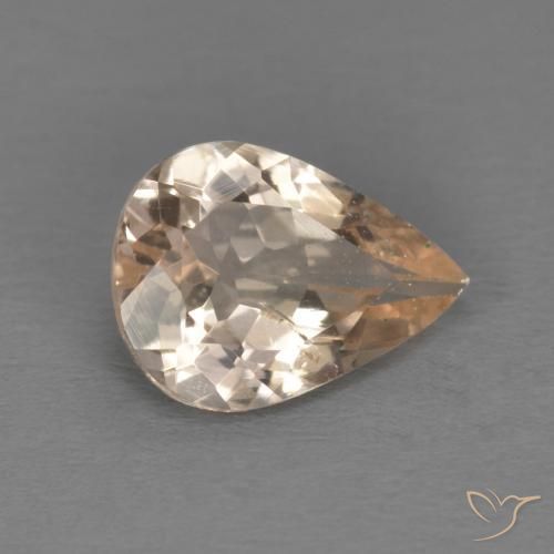 Morganite Rosa medio naturale da 0.89 ct, Forma a pera, VS