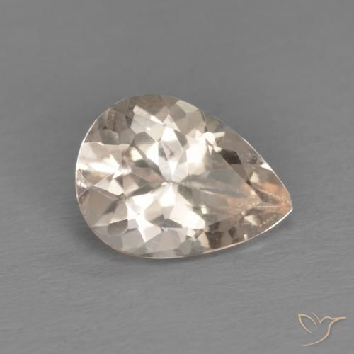 0.76ct Naturale Rosa salmone Morganite, Forma a pera, VS