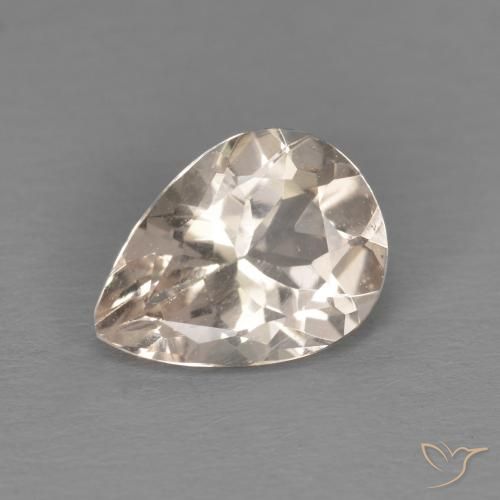 Morganite Rosa salmone naturale da 0.76 ct, Forma a pera, VS