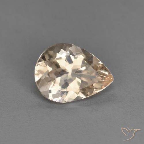 Morganite Dorato chiaro naturale da 0.84 ct, Forma a pera, VS