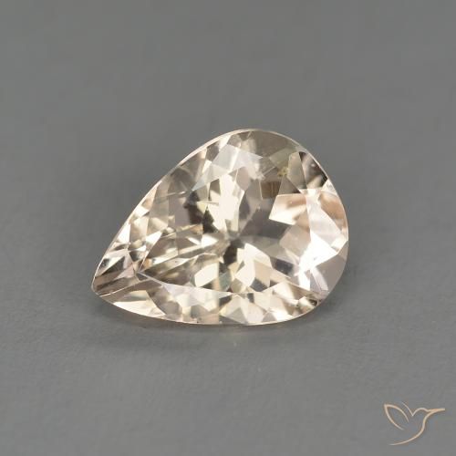 0.95ct Naturale Dorato chiaro Morganite, Forma a pera, VS