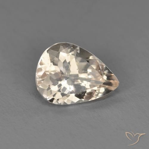Morganite Dorato chiaro naturale da 0.95 ct, Forma a pera, VS