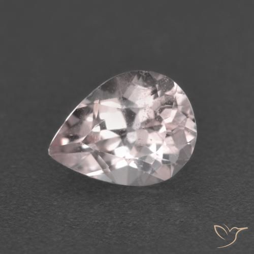 0.82ct Naturale Rosa Molto Chiaro Morganite, Forma a pera, VS-SI
