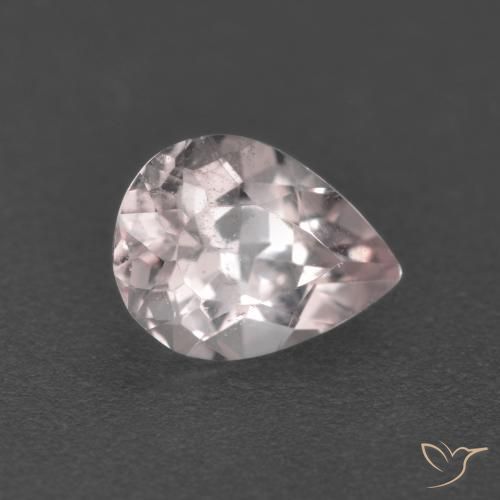 Morganite Rosa Molto Chiaro naturale da 0.82 ct, Forma a pera, VS-SI