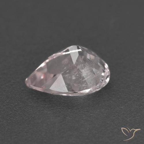 Morganite Rosa Molto Chiaro naturale da 0.82 ct, Forma a pera, VS-SI