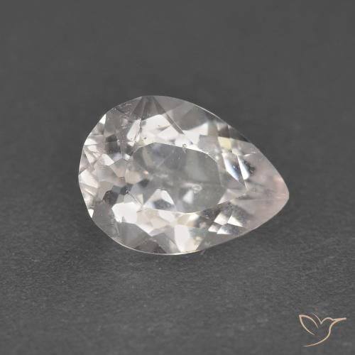 1.12ct Naturale Rosa Molto Chiaro Morganite, Forma a pera, VS-SI