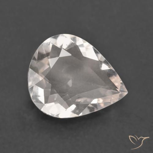1.63ct Naturale Rosa Molto Chiaro Morganite, Forma a pera, VS