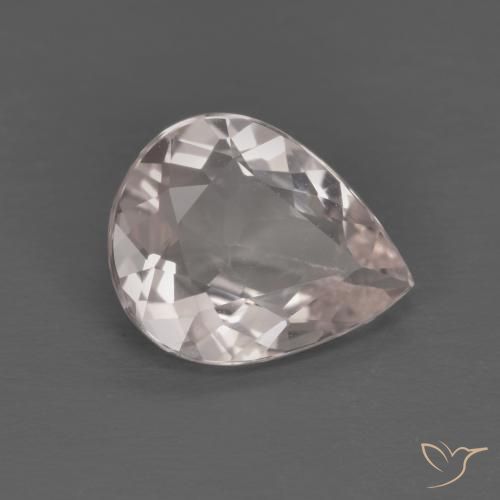 Morganite Rosa chiaro naturale da 1.17 ct, Forma a pera, VVS
