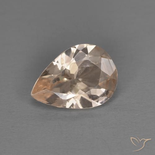Morganite Rosa medio naturale da 0.72 ct, Forma a pera, VS