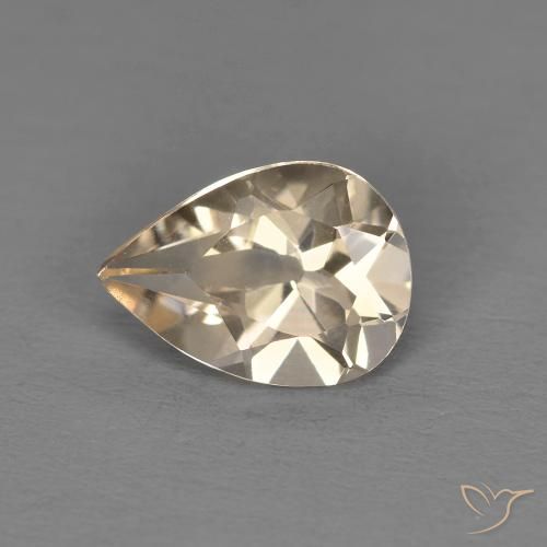 0.98ct Naturale Dorato chiaro Morganite, Forma a pera, VS