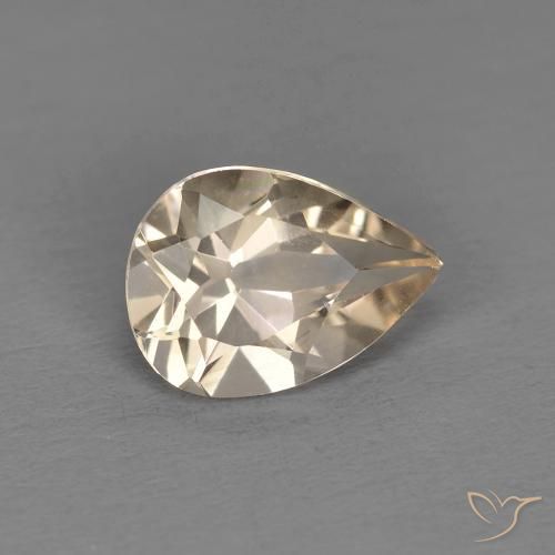 Morganite Dorato chiaro naturale da 0.98 ct, Forma a pera, VS