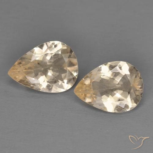 1.63ctw Naturale Oro Morganite, Forma a pera, VS