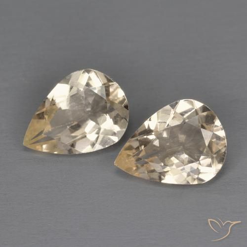 1.77ctw Naturale Dorato chiaro Morganite, Forma a pera, VS