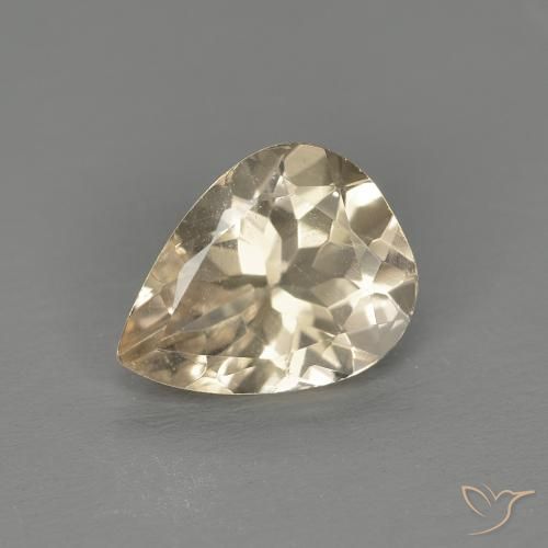 0.82ct Naturale Dorato chiaro Morganite, Forma a pera, VS-SI