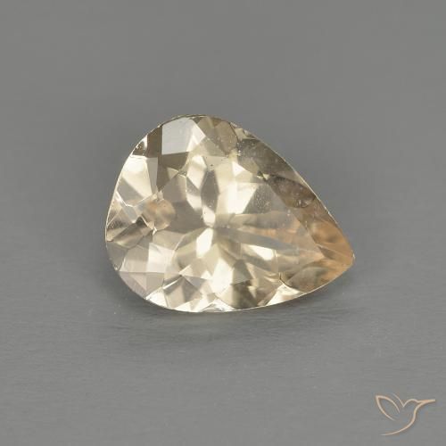Morganite Dorato chiaro naturale da 0.82 ct, Forma a pera, VS-SI
