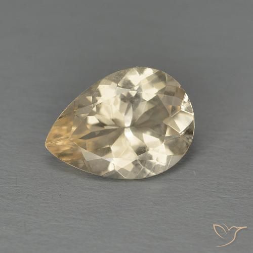 0.86ct Naturale Dorato chiaro Morganite, Forma a pera, VS
