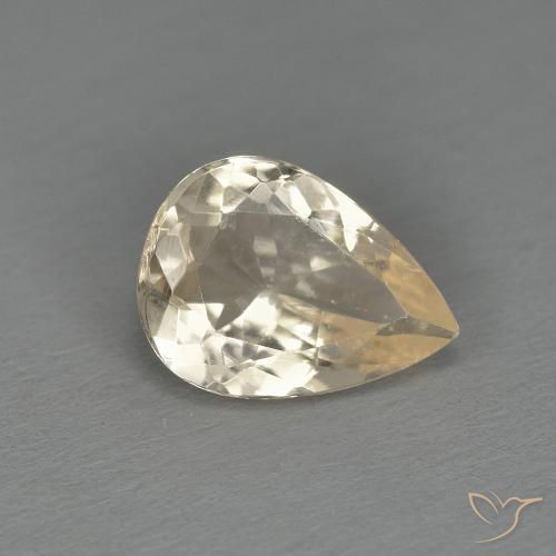 Morganite Dorato chiaro naturale da 1.00 ct, Forma a pera, VS