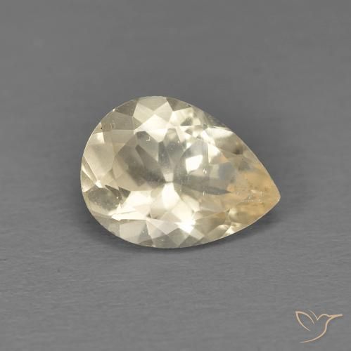 Morganite Dorato chiaro naturale da 0.83 ct, Forma a pera, VS