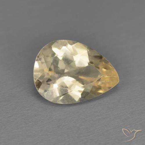 Morganite Dorato chiaro naturale da 0.99 ct, Forma a pera, VS