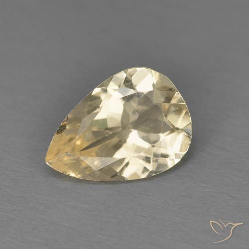 0.90ct Naturale Dorato chiaro Morganite, Forma a pera, VS