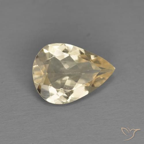 0.79ct Naturale Dorato chiaro Morganite, Forma a pera, VS