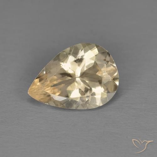 0.85ct Naturale Dorato chiaro Morganite, Forma a pera, VS