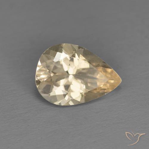 Morganite Dorato chiaro naturale da 0.85 ct, Forma a pera, VS