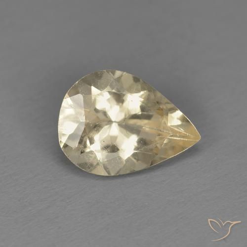 Morganite Dorato chiaro naturale da 0.89 ct, Forma a pera, VS
