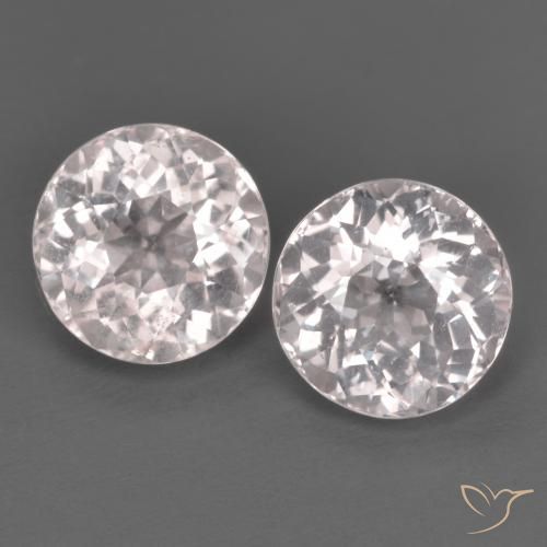 Gemme di Morganite Rosa chiaro naturale da 2.84 ct, Rotondo, VS