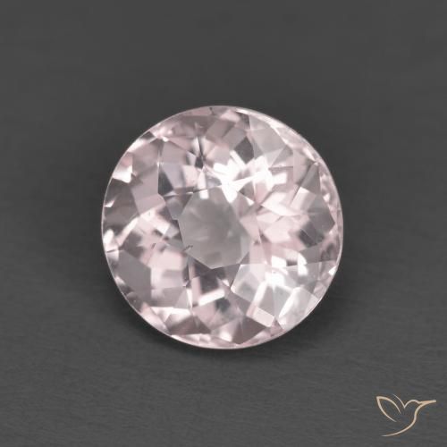 Morganite Rosa molto chiaro naturale da 1.73 ct, Rotondo, VVS-VS