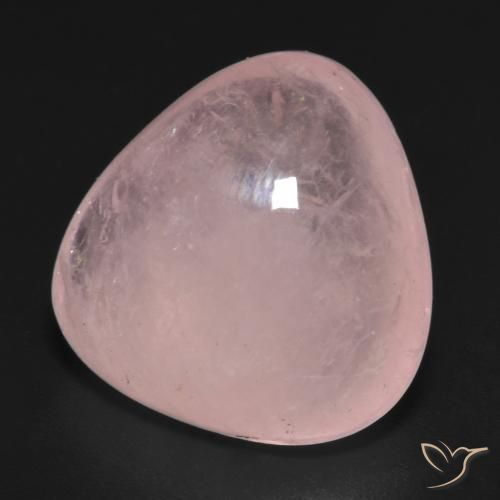 Morganite Rosa corallo naturale da 14.42 ct, Taglio trillion, Traslucido