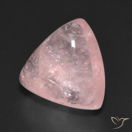 Morganite Rosa corallo naturale da 4.53 ct, Taglio trillion, Traslucido