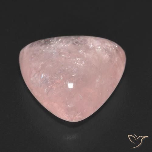 Morganite Rosa corallo naturale da 4.53 ct, Taglio trillion, Traslucido
