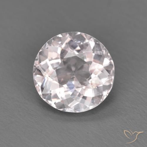 1.35ct Naturale Rosa Molto Chiaro Morganite, Rotondo, VS