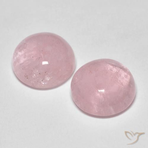 Morganite naturale rosa da 8,73 ct, taglio rotondo, traslucido