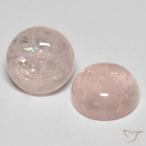 Gemme di Morganite rosa fenicottero naturale da 7.05 ct, Rotondo, Traslucido