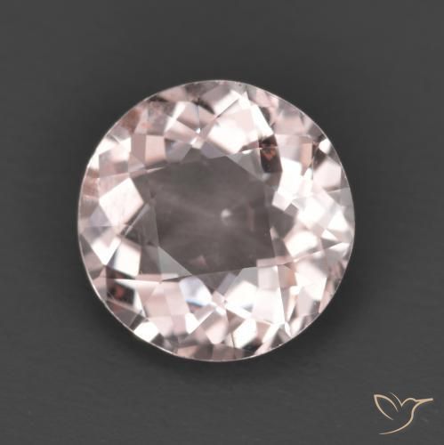 Morganite Rosa chiaro naturale da 1.24 ct, Rotondo, VS