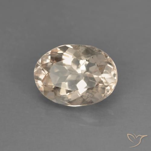 Morganite Rosa salmone naturale da 1.08 ct, Ovale, VVS-VS