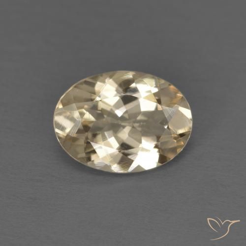 0.96ct Naturale Oro chiaro Morganite, Ovale, VVS-VS