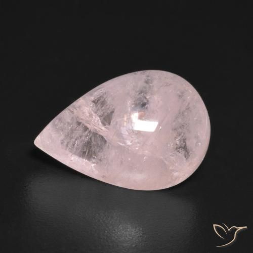 3.72ct Naturale rosa fenicottero Morganite, Forma a pera, Trasparente