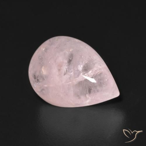 Morganite rosa fenicottero naturale da 3.72 ct, Forma a pera, Trasparente