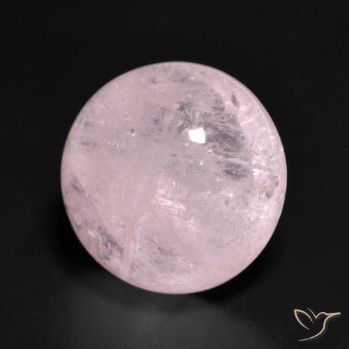 Morganite Rosa pesca chiara naturale da 7.24 ct, Rotondo, Traslucido