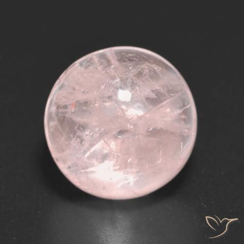Morganite Rosa Corallo Chiaro naturale da 6.42 ct, Rotondo, Trasparente