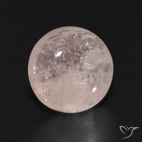Morganite rosa fenicottero naturale da 3.72 ct, Taglio rotondo, Trasparente