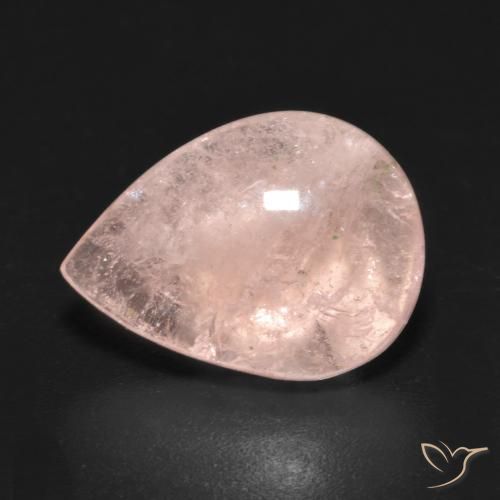 6.51ct Naturale rosa fenicottero Morganite, Forma a pera, Trasparente