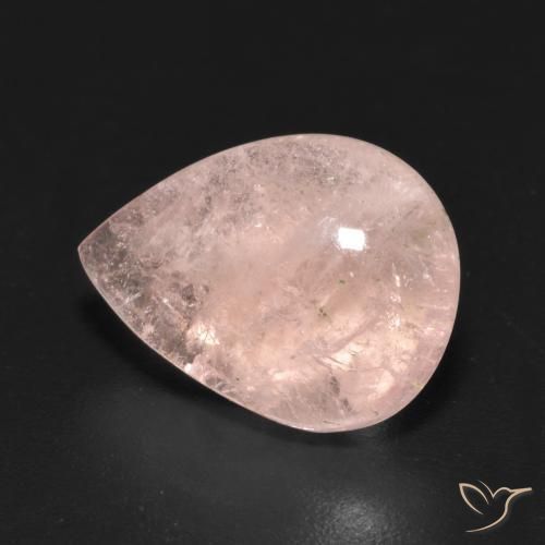 Morganite rosa fenicottero naturale da 6.51 ct, Forma a pera, Trasparente