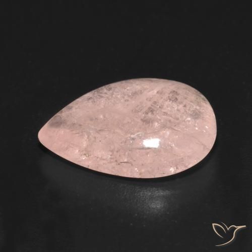 Morganite rosa fenicottero naturale da 6.51 ct, Forma a pera, Trasparente