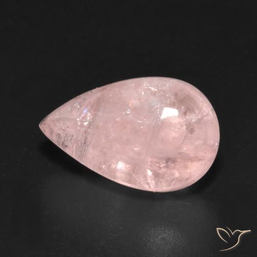 4.94ct Naturale Rosa Corallo Chiaro Morganite, Forma a pera, Trasparente
