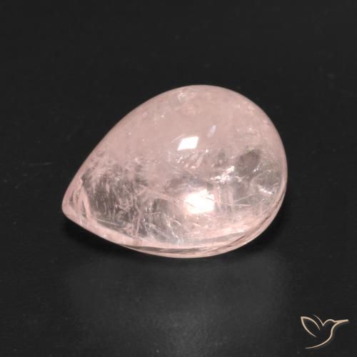 3.08ct Naturale Rosa Corallo Chiaro Morganite, Forma a pera, Trasparente